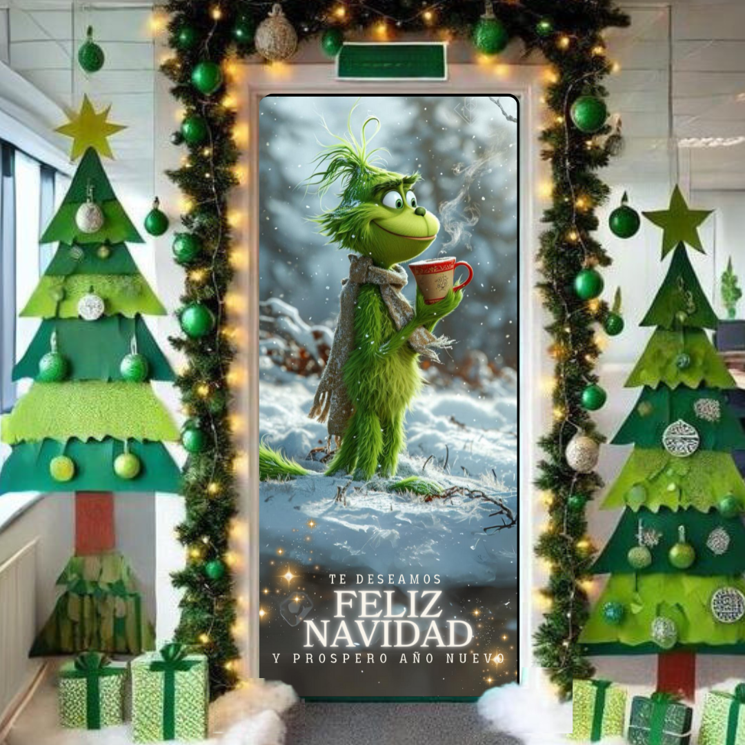 🎄✨ FUNDA DECORATIVA DE PUERTA NAVIDEÑA ✨🎄¡Convierte la entrada de tu hogar en un reflejo de la magia de la Navidad!