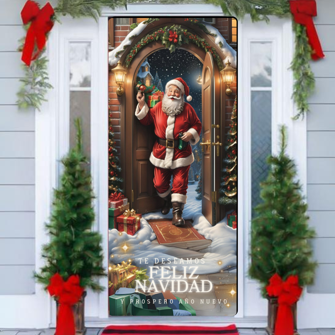 🎄✨ FUNDA DECORATIVA DE PUERTA NAVIDEÑA ✨🎄¡Convierte la entrada de tu hogar en un reflejo de la magia de la Navidad!