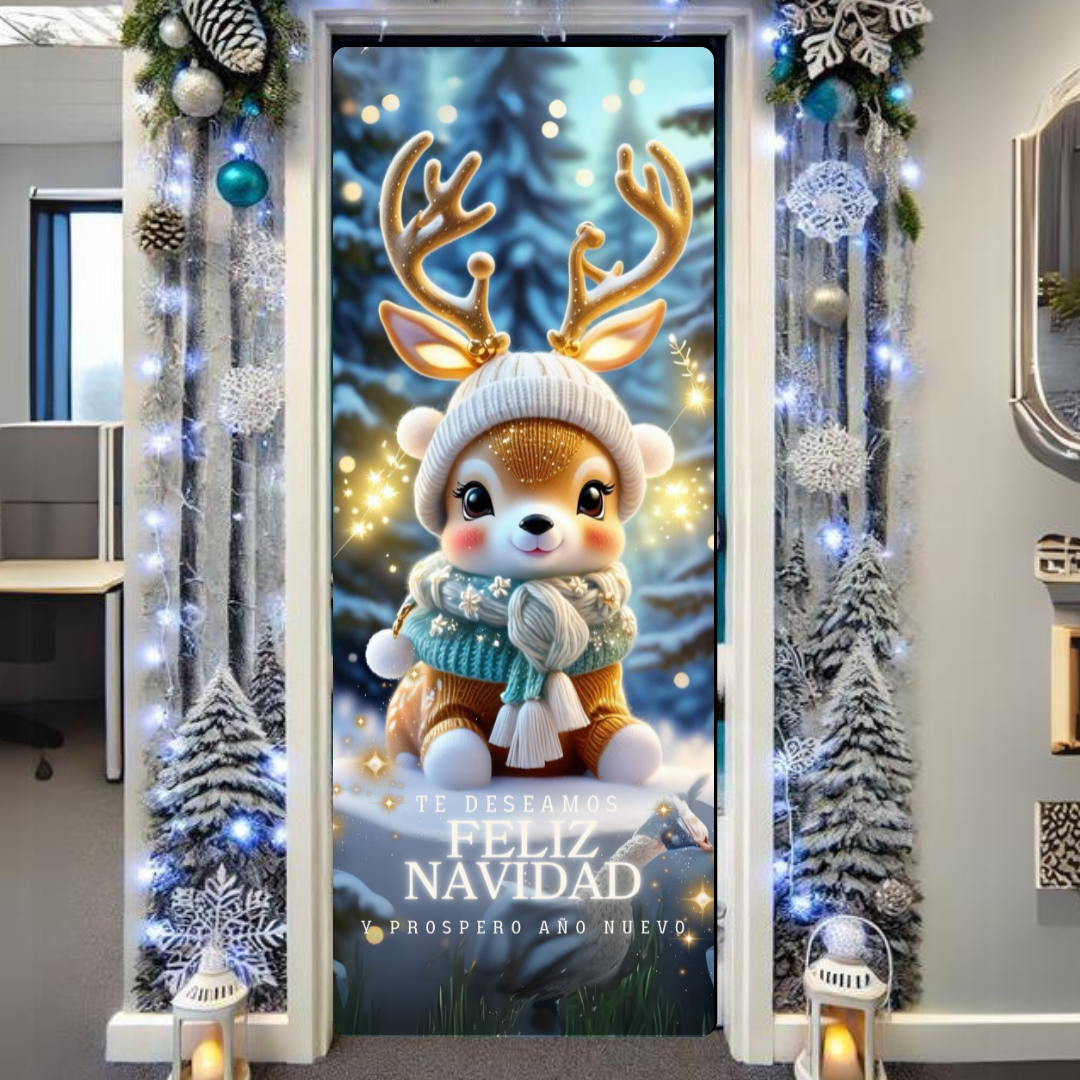 🎄✨ FUNDA DECORATIVA DE PUERTA NAVIDEÑA ✨🎄¡Convierte la entrada de tu hogar en un reflejo de la magia de la Navidad!