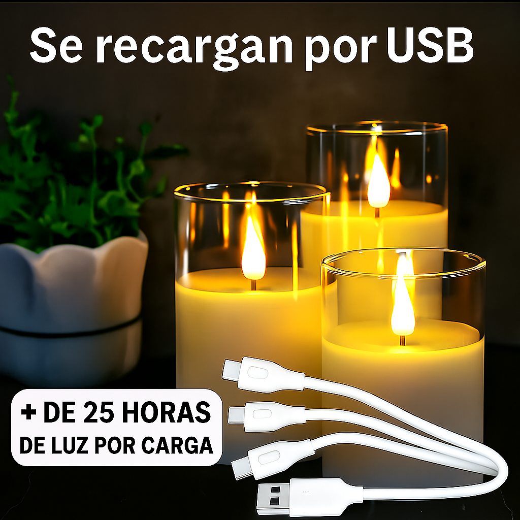 GLOWFLAME™ – VELAS SIN FUEGO. LUZ QUE TRANSFORMA TU HOGAR, SIN RIESGOS🔥