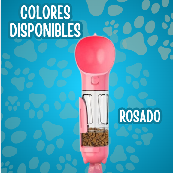 BOTELLA MULTIUSOS PARA MASCOTAS 3 EN 1