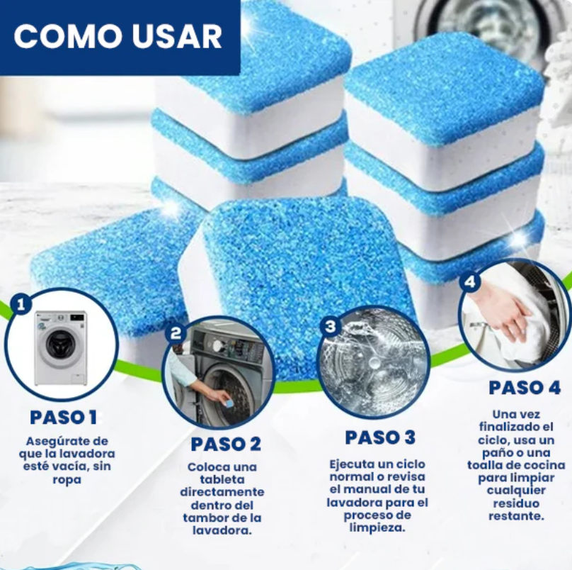 PASTILLAS ULTRA LIMPIADORAS PARA LAVADORA X 12 UNIDADES