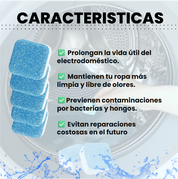 PASTILLAS ULTRA LIMPIADORAS PARA LAVADORA X 12 UNIDADES