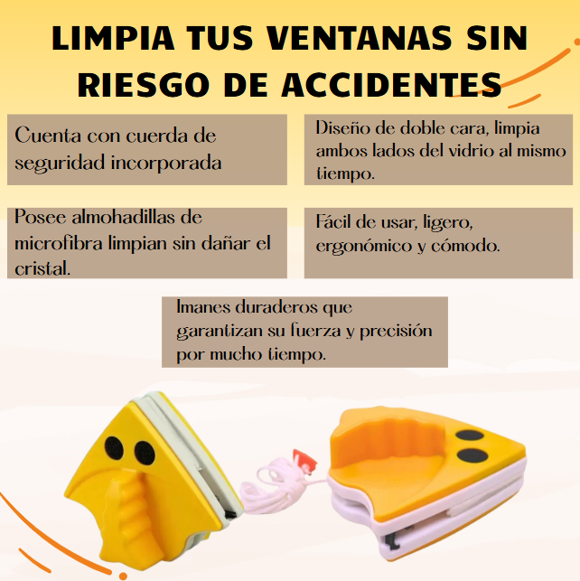 LIMPIADOR MAGNÉTICO PARA VIDRIOS Y VENTANAS
