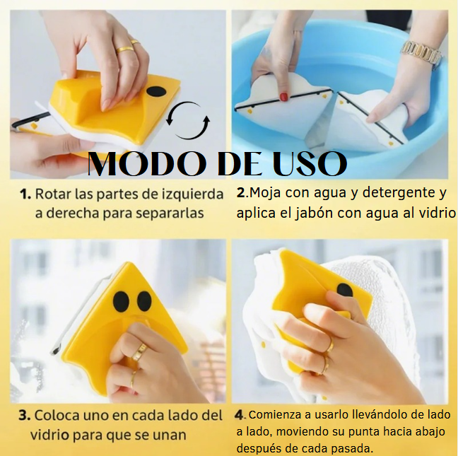 LIMPIADOR MAGNÉTICO PARA VIDRIOS Y VENTANAS