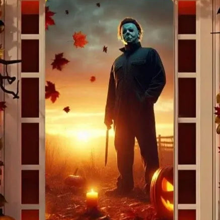 🎃FUNDA DECORATIVA DE PUERTA HALLOWEEN👻 ✨ ¡Transforma tu entrada en segundos y sorprende a todos este octubre!