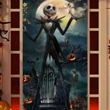 🎃FUNDA DECORATIVA DE PUERTA HALLOWEEN👻 ✨ ¡Transforma tu entrada en segundos y sorprende a todos este octubre!