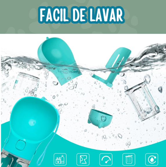 BOTELLA MULTIUSOS PARA MASCOTAS 3 EN 1