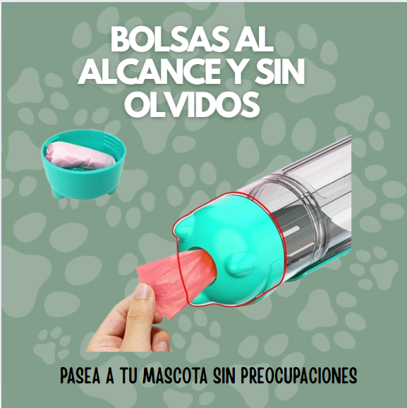 BOTELLA MULTIUSOS PARA MASCOTAS 3 EN 1