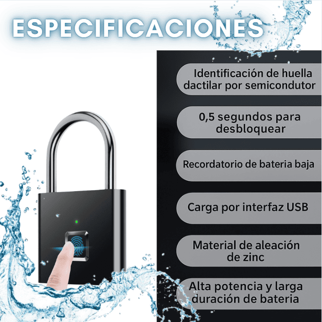 CANDADO INTELIGENTE CON HUELLA DACTILAR