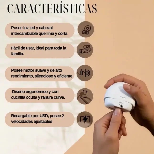 CORTAÚÑAS ELÉCTRICO IDEAL PARA TODA LA FAMILIA