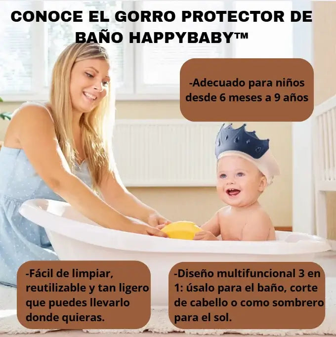 GORRO DE BAÑO PARA BEBÉS HappyBaby™