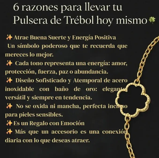 PULSERA TREBOL. “NO SOLO ES UNA PULSERA, ES LO QUE ATRAES CUANDO LA USAS” 🍀