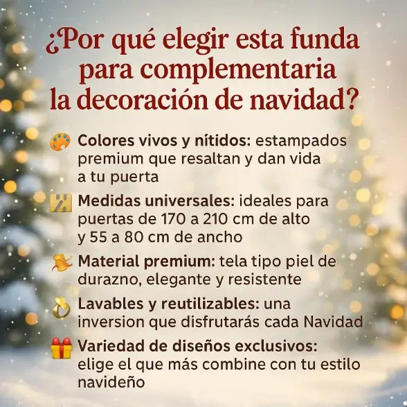 🎄✨ FUNDA DECORATIVA DE PUERTA NAVIDEÑA ✨🎄¡Convierte la entrada de tu hogar en un reflejo de la magia de la Navidad!