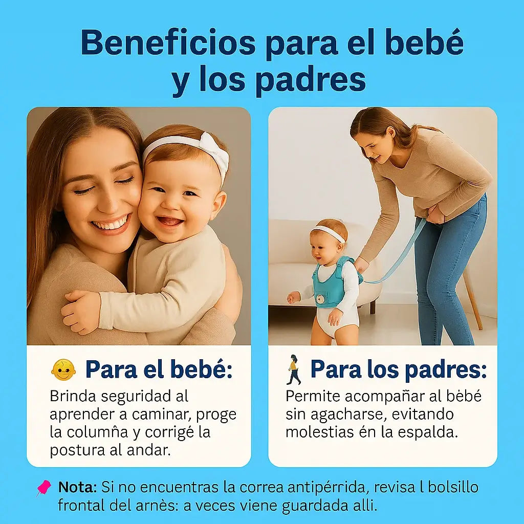 ARNÉS PRIMEROS PASOS. ACOMPAÑA ESTE MOMENTO TAN ESPECIAL SIN AFECTAR TU ESPALDA🎀