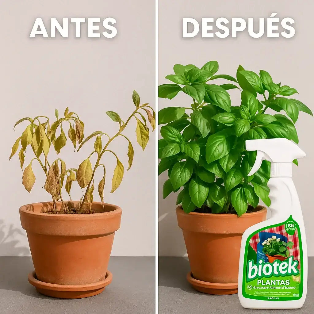 🌱 BIOTEK® – ALIMENTO NATURAL PARA PLANTAS. Revive, nutre y protege tus plantas con una fórmula 100% orgánica y certificada.