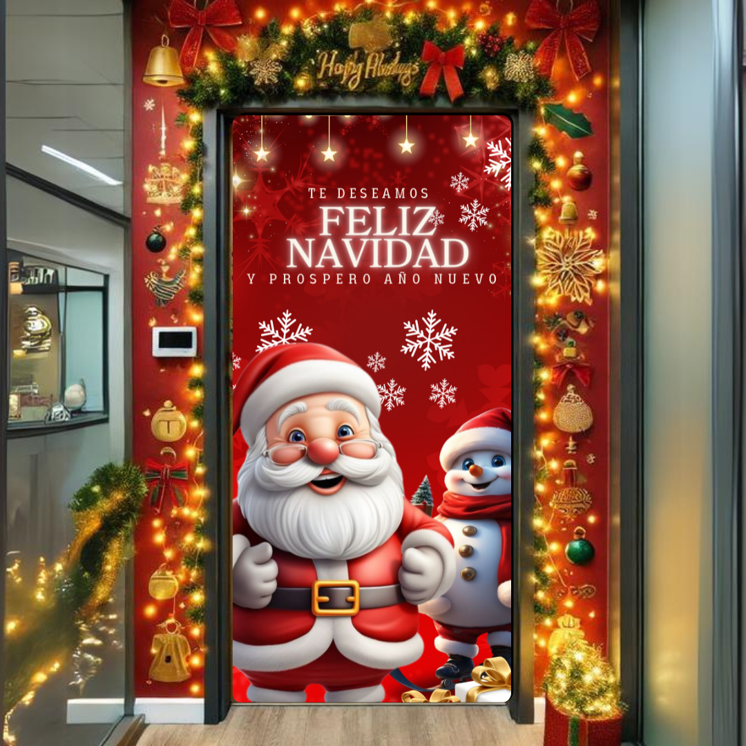 🎄✨ FUNDA DECORATIVA DE PUERTA NAVIDEÑA ✨🎄¡Convierte la entrada de tu hogar en un reflejo de la magia de la Navidad!