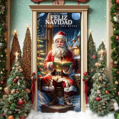 🎄✨ FUNDA DECORATIVA DE PUERTA NAVIDEÑA ✨🎄¡Convierte la entrada de tu hogar en un reflejo de la magia de la Navidad!