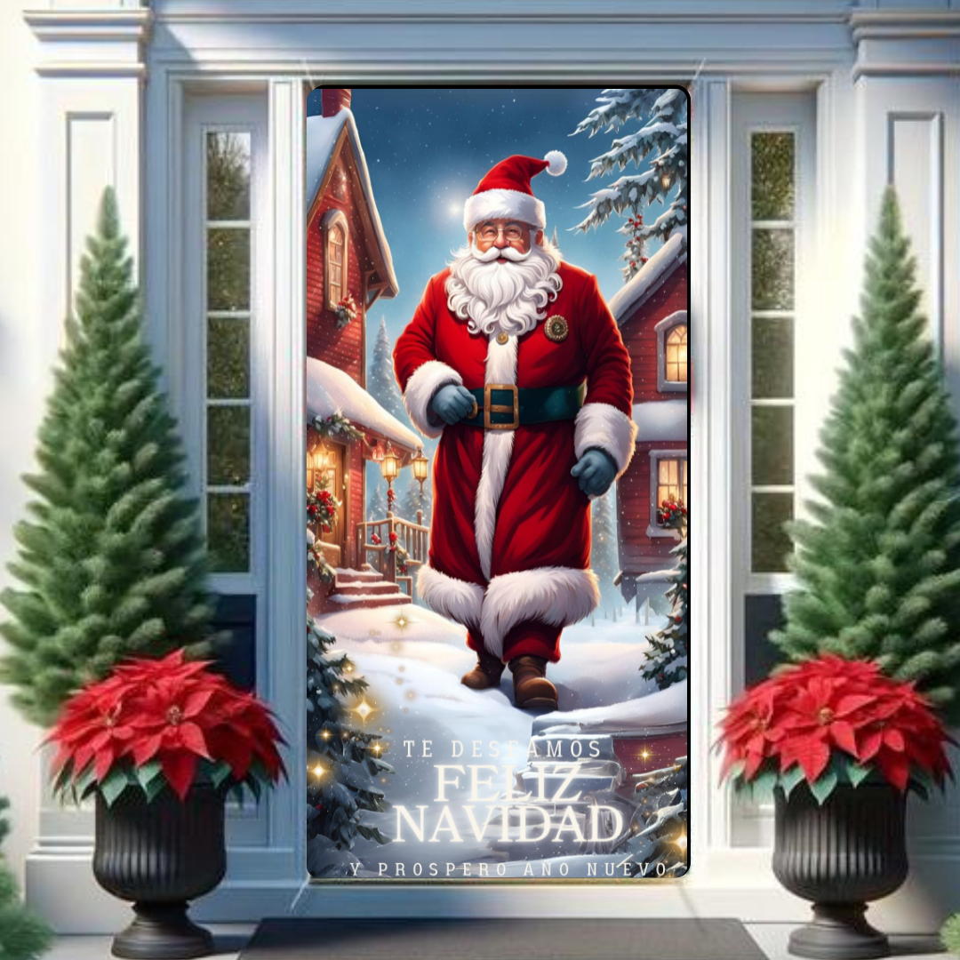 🎄✨ FUNDA DECORATIVA DE PUERTA NAVIDEÑA ✨🎄¡Convierte la entrada de tu hogar en un reflejo de la magia de la Navidad!