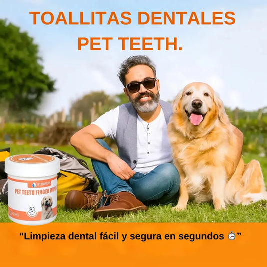 TOALLITAS DENTALES PARA PERROS Y GATOS – Pack x50 🦷HIGIENE BUCAL FÁCIL, SEGURO Y SIN ESTRÉS.