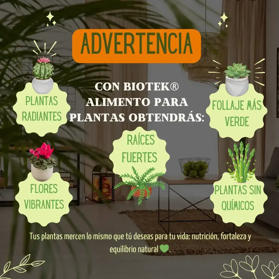🌱 BIOTEK®  – ALIMENTO NATURAL PARA PLANTAS.  Revive, nutre y protege tus plantas con una fórmula 100% orgánica y certificada.