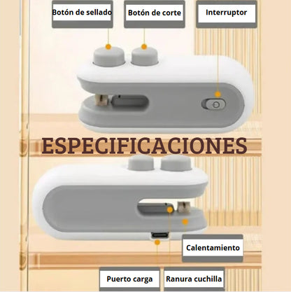 Mini selladora 2 en 1. Recargable