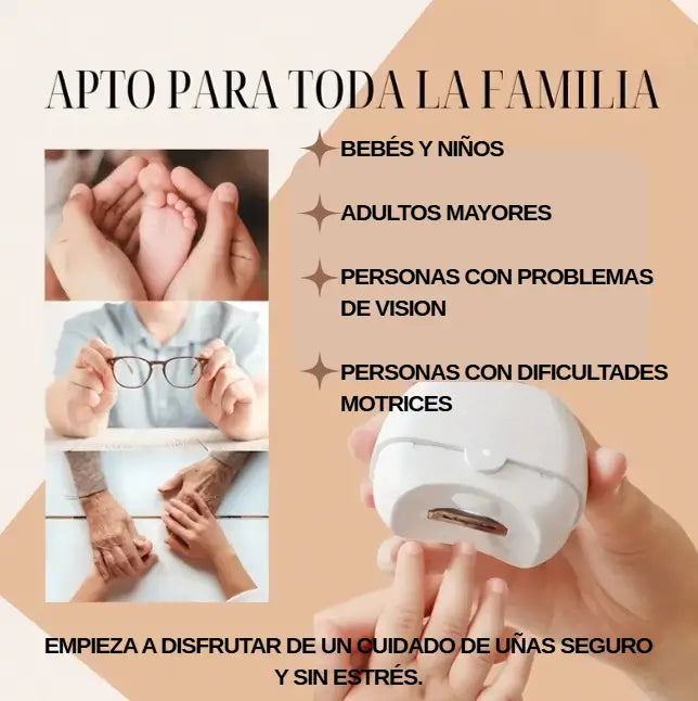 CORTAÚÑAS ELÉCTRICO IDEAL PARA TODA LA FAMILIA