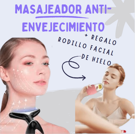 MASAJEADOR  ANTIENVEJECIMIENTO+ REGALO RODILLO FACIAL DE HIELO