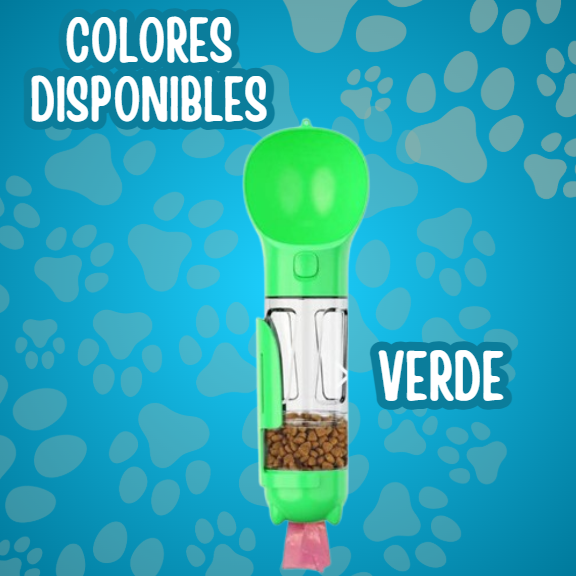 BOTELLA MULTIUSOS PARA MASCOTAS 3 EN 1