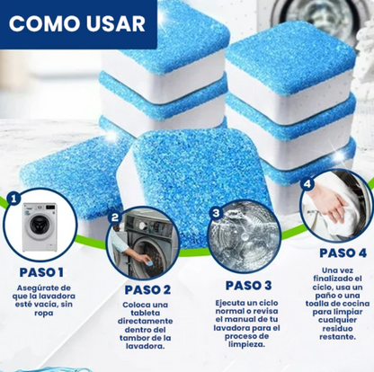 PASTILLAS ULTRA LIMPIADORAS PARA LAVADORA X 12 UNIDADES