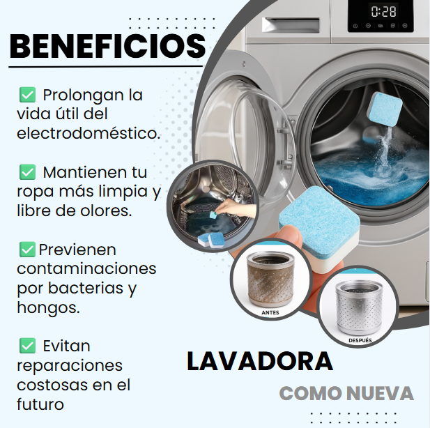 PASTILLAS ULTRA LIMPIADORAS PARA LAVADORA X 12 UNIDADES