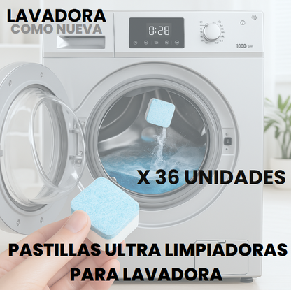 PASTILLAS ULTRA LIMPIADORAS PARA LAVADORA X 12 UNIDADES