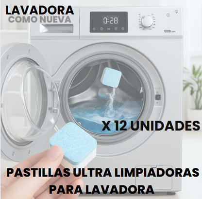 PASTILLAS ULTRA LIMPIADORAS PARA LAVADORA X 12 UNIDADES
