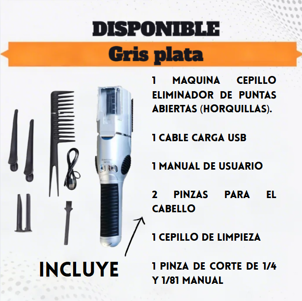 CEPILLO RECARGABLE ELIMINADOR DE HORQUILLA
