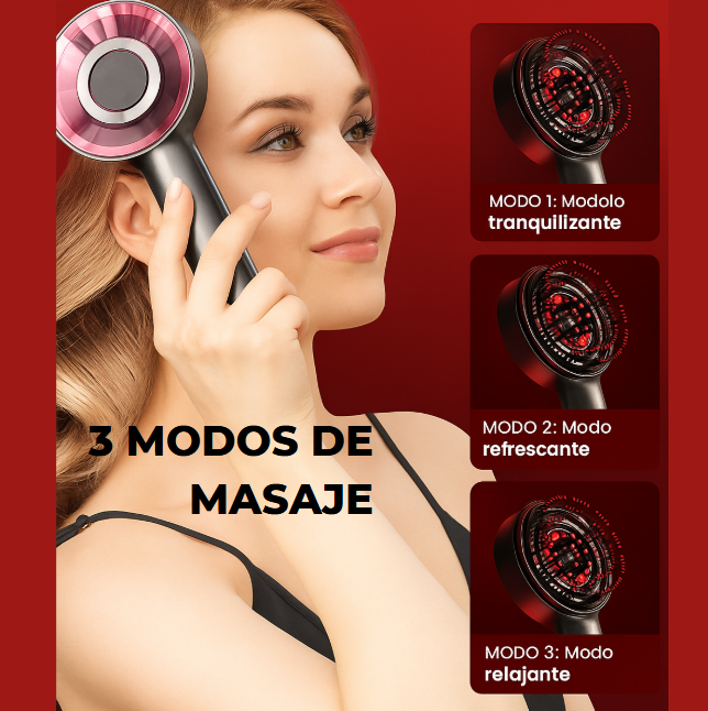 MASAJEADOR CON TERAPIA DE LUZ PARA CRECIMIENTO DEL CABELLO + EBOOK GRATIS 🎀SOLO POR HOY