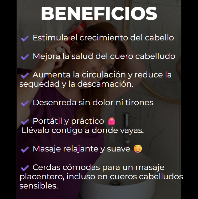MASAJEADOR CON TERAPIA DE LUZ PARA CRECIMIENTO DEL CABELLO + EBOOK GRATIS 🎀SOLO POR HOY