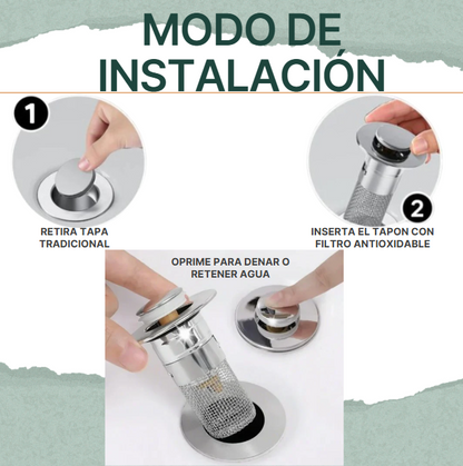 TAPÓN CON FILTRO PARA DRENAJE INOXIDABLE