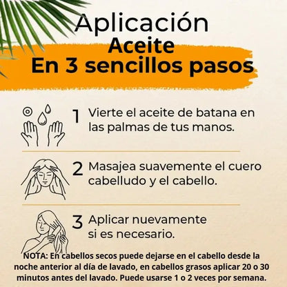 KIT ACEITE DE BATANA. CABELLO QUE HABLA POR TI... RECUPERA TU BRILLO, FUERZA Y CONFIANZA DESDE LA RAÍZ💫