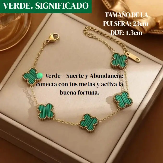 PULSERA TREBOL. “NO SOLO ES UNA PULSERA, ES LO QUE ATRAES CUANDO LA USAS” 🍀
