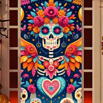 🎃FUNDA DECORATIVA DE PUERTA HALLOWEEN👻 ✨ ¡Transforma tu entrada en segundos y sorprende a todos este octubre!