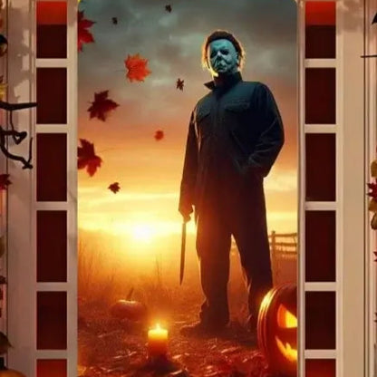 🎃FUNDA DECORATIVA DE PUERTA HALLOWEEN👻 ✨ ¡Transforma tu entrada en segundos y sorprende a todos este octubre!
