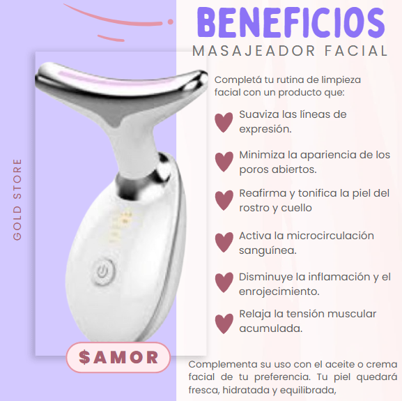 MASAJEADOR  ANTIENVEJECIMIENTO+ REGALO RODILLO FACIAL DE HIELO