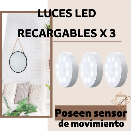 LUZ LED CON SENSOR DE MOVIMIENTO X3. RECARGABLE. CAMINA CON TRANQUILIDAD Y OLVIDATE DE LOS ACCIDENTES NOCTURNOS + EBOOK GRATIS🎀