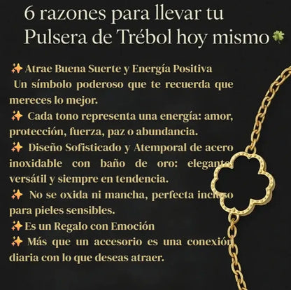 PULSERA TREBOL. “NO SOLO ES UNA PULSERA, ES LO QUE ATRAES CUANDO LA USAS” 🍀