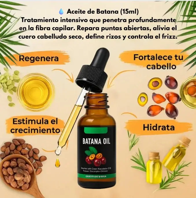KIT ACEITE DE BATANA. CABELLO QUE HABLA POR TI... RECUPERA TU BRILLO, FUERZA Y CONFIANZA DESDE LA RAÍZ💫