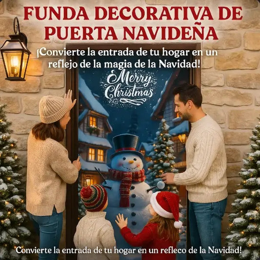 🎄✨ FUNDA DECORATIVA DE PUERTA NAVIDEÑA ✨🎄¡Convierte la entrada de tu hogar en un reflejo de la magia de la Navidad!