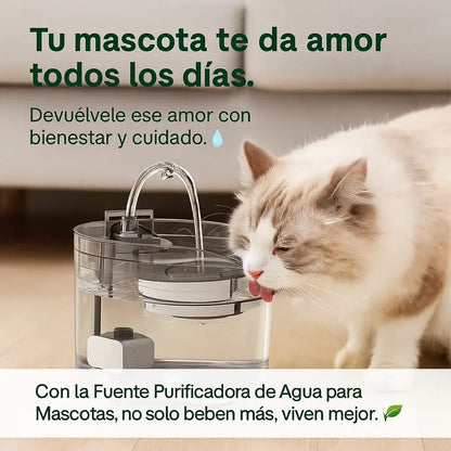 💧 FUENTE PURIFICADORA DE AGUA PARA MASCOTAS 🐱. ¡Mantén a tu compañero hidratado, feliz y saludable todos los días! 🌿