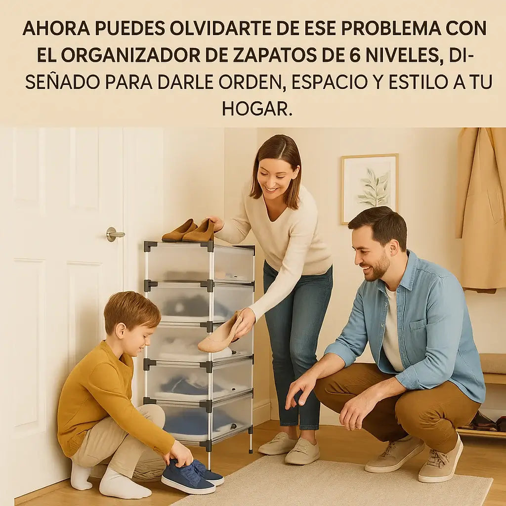 ✨ORGANIZADOR DE ZAPATOS 6 NIVELES CON CUBIERTA PROTECTORA 👟