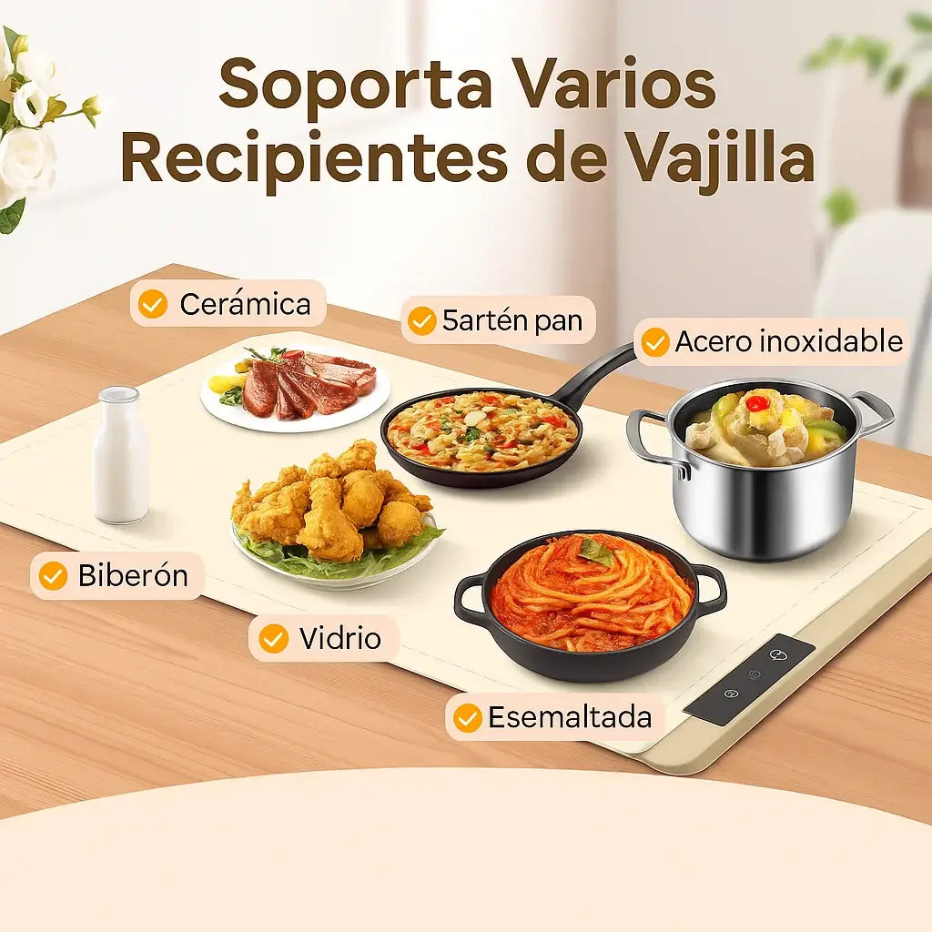 TAPETE CALENTADOR DE ALIMENTOS- TUS ALIMENTOS SE MANTENDRAN CALIENTES MIENTRAS LOS CONSUMES