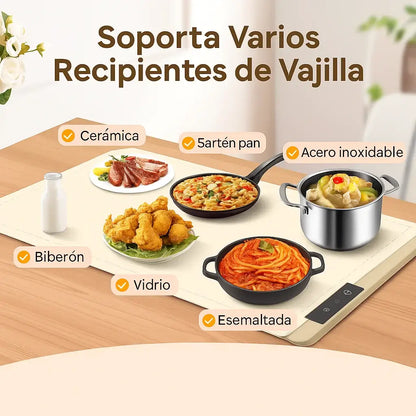 TAPETE CALENTADOR DE ALIMENTOS- TUS ALIMENTOS SE MANTENDRAN CALIENTES MIENTRAS LOS CONSUMES